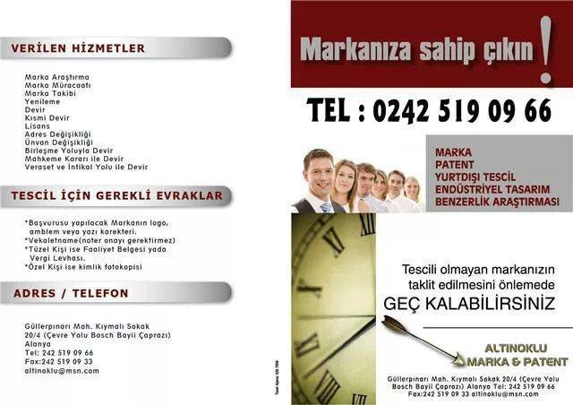 ALANYA ALTINOKLU MARKA PATENT TESCİL BÜROSU
