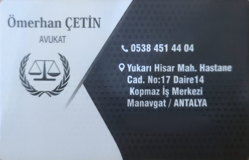 AVUKAT ÖMERHAN ÇETİN Manavgat Avukatlık Bürosu